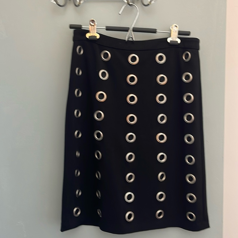 Skirt with fun metal rings not see through as it’s double lined